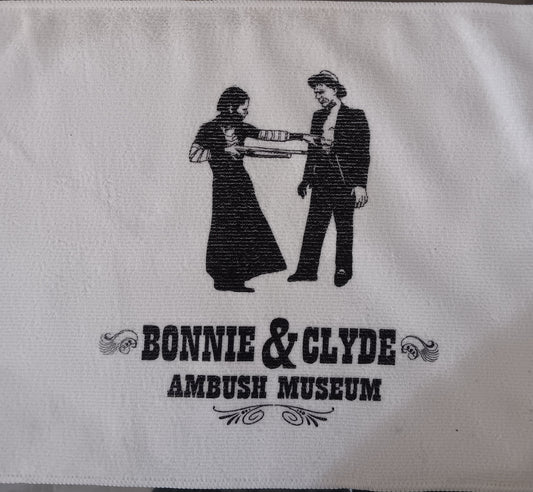 Bonnie and Clyde Ambush Museum Dish Towel